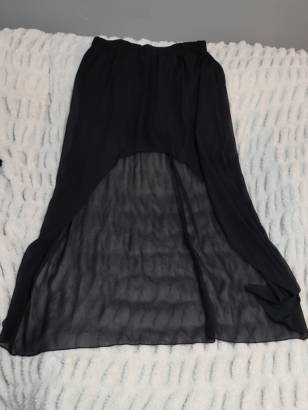 Black High-Low Sheer Maxi Skirt